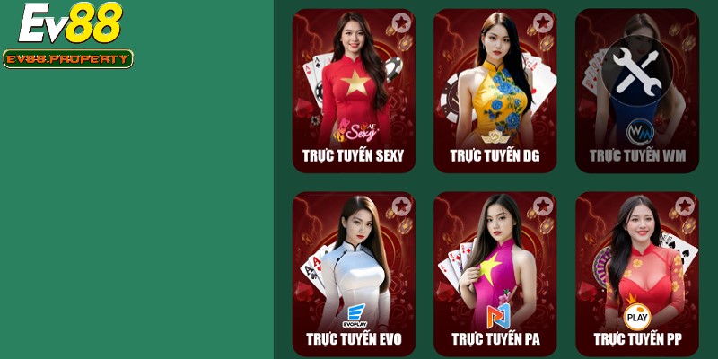 Danh mục game live casino chân thực, sống động